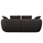 Ecksofa APELLO mit Longchair Webstoff Mava: Anthrazit / Schwarz / Weiß meliert - Breite: 217 cm - Longchair davorstehend rechts