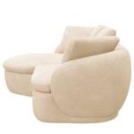 Ecksofa APELLO mit Longchair Bouclé Stoff Bony: Beige - Breite: 217 cm - Longchair davorstehend links