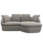 Ecksofa APELLO mit Longchair Webstoff Mava: Grau / Weiß meliert - Breite: 217 cm - Longchair davorstehend rechts