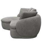 Ecksofa APELLO mit Longchair Bouclé Stoff Bony: Grau - Breite: 217 cm - Longchair davorstehend links