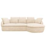 Ecksofa APELLO mit Longchair Bouclé Stoff Bony: Beige - Breite: 276 cm - Longchair davorstehend rechts