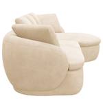 Ecksofa APELLO mit Longchair Bouclé Stoff Bony: Beige - Breite: 276 cm - Longchair davorstehend rechts