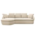 Ecksofa APELLO mit Longchair Webstoff Mava: Creme / Beige / Grau meliert - Breite: 276 cm - Longchair davorstehend links