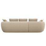 Ecksofa APELLO mit Longchair Webstoff Mava: Creme / Beige / Grau meliert - Breite: 276 cm - Longchair davorstehend links