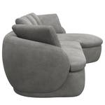 Ecksofa APELLO mit Longchair Bouclé Stoff Bony: Grau - Breite: 276 cm - Longchair davorstehend rechts