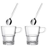 Koffieglas Senso set van 4 transparant glas/roestvrij staal - transparant - Capaciteit: 0.25 L