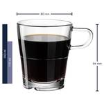 Koffieglas Senso set van 4 transparant glas/roestvrij staal - transparant - Capaciteit: 0.25 L