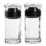 Salière et poivrière Cucina - Lot de 2 Noir - Transparent - Verre - Matière plastique - 4.3 x 9 x 4.3 cm