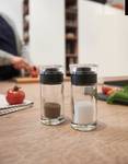 Peper- en zoutvaatjes Cucina set van 2 transparant glas - zwart