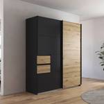 Schwebetürenschrank Luzia Extra Graumetallic / Eiche Artisan Dekor - Breite: 181 cm