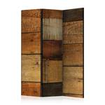 Kamerscherm Wooden Textures 1-zijdig vlies op massief hout - bruin - 135 x 172 cm