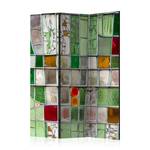 Paravent Emerald Stained Glass 1-seitig Vlies auf Massivholz - Mehrfarbig - 135 x 172 cm