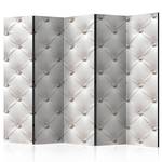 Paravent White Elegance acoustique Intissé sur bois massif - Blanc - 225 x 172 cm