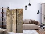 Kamerscherm Art & Butterflies Acoustic vlies op massief hout - bruin/ beige - 135 x 172 cm