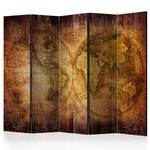 Paravento World Map Old 1 lato Tessuto non tessuto su legno massello - Marrone