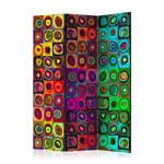 Paravent Colorful Abstract Art Akustik Vlies auf Massivholz - Mehrfarbig - 135 x 172 cm