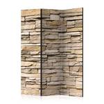 Paravent Decorative Stone Akustik Vlies auf Massivholz - Hellbraun - 135 x 172 cm