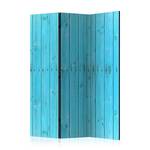 Paravento The Blue Boards 1 lato Tessuto non tessuto su legno massello - Turchese - 135 x 172 cm