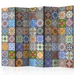 Kamerscherm Colorful Mosaic Acoustic vlies op massief hout - meerdere kleuren - 225 x 172 cm