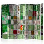 Paravento Emerald Stained Glass acustico Tessuto non tessuto su legno massello - Multicolore - 225 x 172 cm