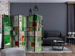 Kamerscherm Stained Glass Acoustic vlies op massief hout - meerdere kleuren - 225 x 172 cm