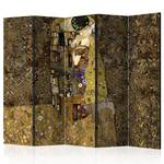 Kamerscherm Golden Kiss Acoustic vlies op massief hout - zwart/goudkleurig - 225 x 172 cm