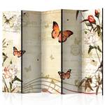 Paravent Melodie of Butterflies acoust. Intissé sur bois massif - Multicolore