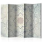 Paravent Winter Mandala acoustique Intissé sur bois massif - Gris clair