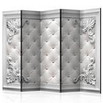 Paravent Quilted Leather Akustik Vlies auf Massivholz - Creme