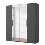 Drehtürenschrank Level36 - 216 cm Typ B Graphit - Breite: 200 cm - Mit Spiegeltür/-en