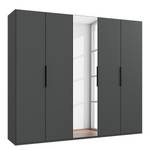 Drehtürenschrank Level36 - 216 cm Typ B Graphit - Breite: 250 cm - Mit Spiegeltür/-en