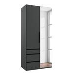 Drehtürenschrank Level36 - 216 cm Typ A Graphit - Breite: 100 cm - Mit Spiegeltür/-en