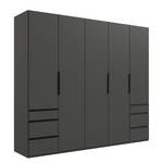 Drehtürenschrank Level36 - 216 cm Typ A Graphit - Breite: 250 cm - Ohne Spiegeltür/-en