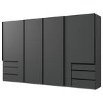 Schwebetürenschrank Level36 216 cm Typ A Graphit - Breite: 350 cm - Ohne Spiegeltür/-en