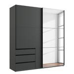 Schwebetürenschrank Level36 216 cm Typ A Graphit - Breite: 200 cm - Mit Spiegeltür/-en