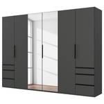 Drehtürenschrank Level36 - 236 cm Typ A Graphit - Breite: 300 cm - Mit Spiegeltür/-en