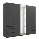 Drehtürenschrank Level36 - 236 cm Typ A Graphit - Breite: 250 cm - Mit Spiegeltür/-en