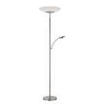 Lampadaire Alfred Verre opalin - 2 ampoules - Argenté