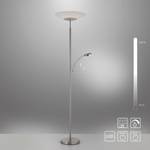 Staande lamp Alfred opaalglas - 2 lichtbronnen - Zilver