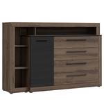 Dressoir Hagen donkere eikenhouten look/zwarte eikenhouten look