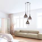 Hanglamp Pilua 3 lichtbronnen rond gekleurd glas- zilverkleurig/grijs