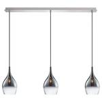 Hanglamp Pilua 3 lichtbronnen gekleurd glas- zilverkleurig/grijs