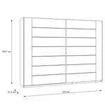 Schwebetürenschrank Sakoni Eiche Artisan Dekor - Breite: 270 cm