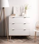 Kast Gealla met lades wit/Sonoma eikenhouten look - Breedte: 80 cm