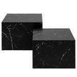 Tables basses Sukatari - Lot de 2 carrée Imitation marbre noir