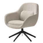 Loungefauteuil Baracoa bouclé/staal - beige/zwart