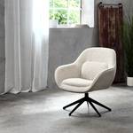 Loungefauteuil Baracoa bouclé/staal - beige/zwart