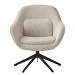 Loungefauteuil Baracoa bouclé/staal - beige/zwart