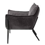 Loungefauteuil Aparani geweven stof/staal - donkergrijs/zwart