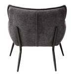 Loungefauteuil Aparani geweven stof/staal - donkergrijs/zwart